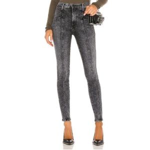 MOTHER The Seamed Swooner Skimp Jean in Black Train Stops 28